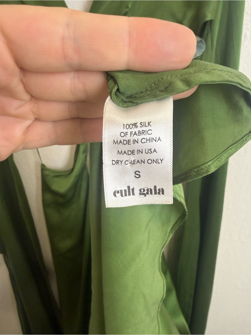 Cult Gaia Jasmin Silk Cutout Gown Green Size Small - Picture 7 of 12